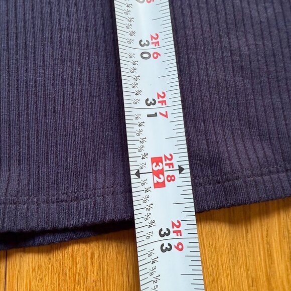 Reformation Size Large Navy Blue Ribbed Knit Mock Neck Short Sleeve Mini Dress - Picture 11 of 12